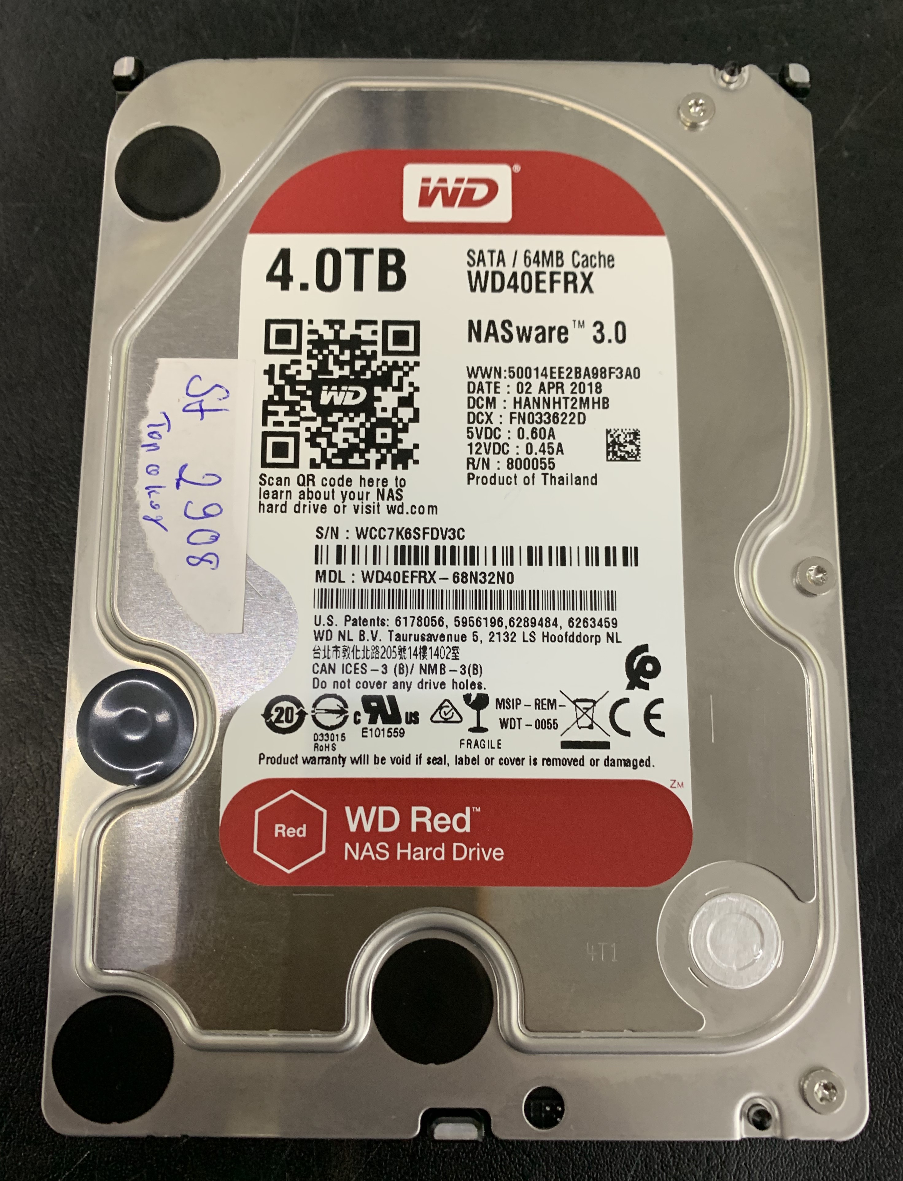 Western Digital RED 3,5" SATA Festplatte 4.0TB 64MB Cache NASware 3.0 WD40EFRX