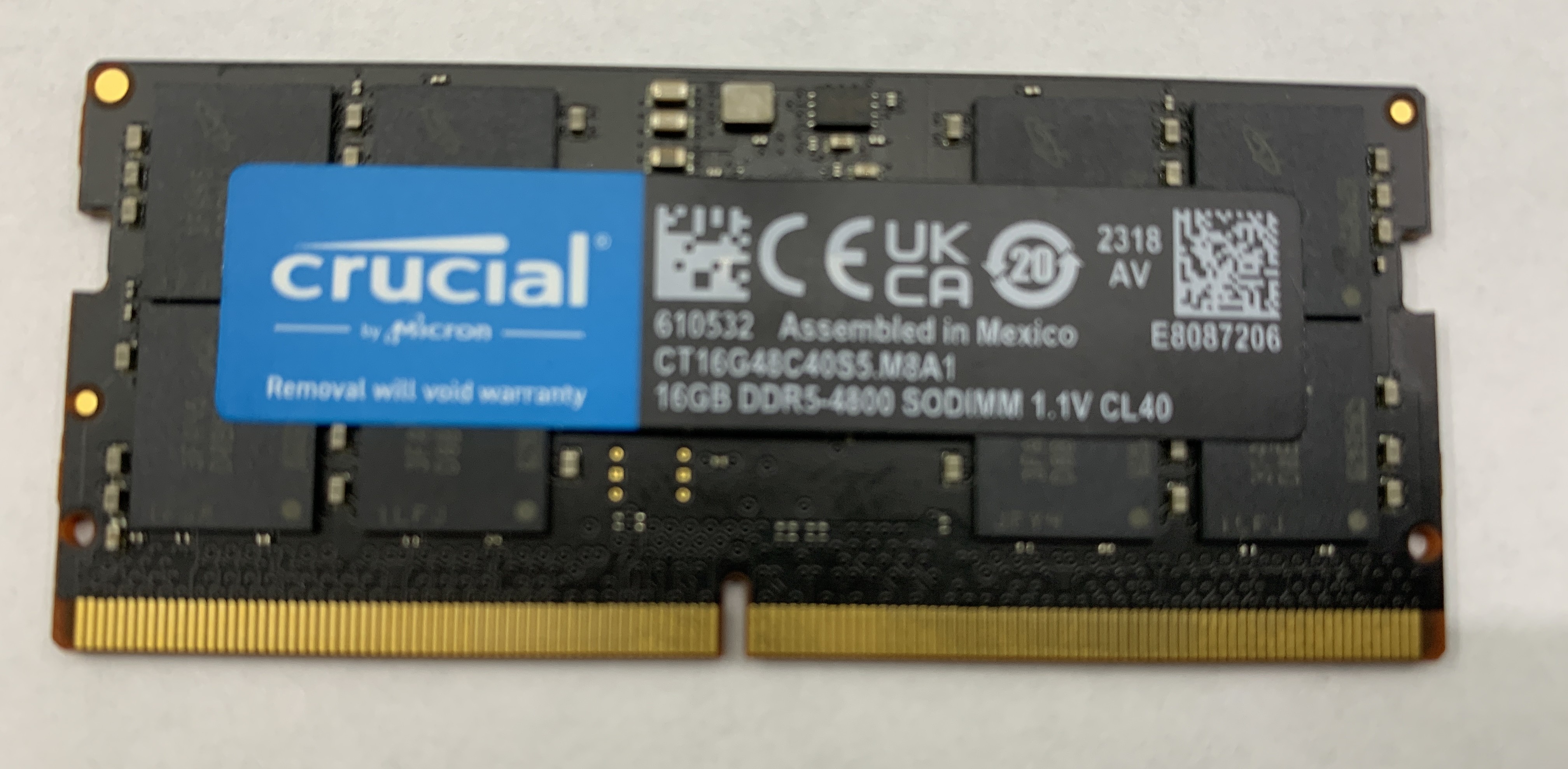 Micron Crucial 16GB DDR5 -4800 SODIMM CT16G48C40S5.M8A1  für Notebook Nr.5