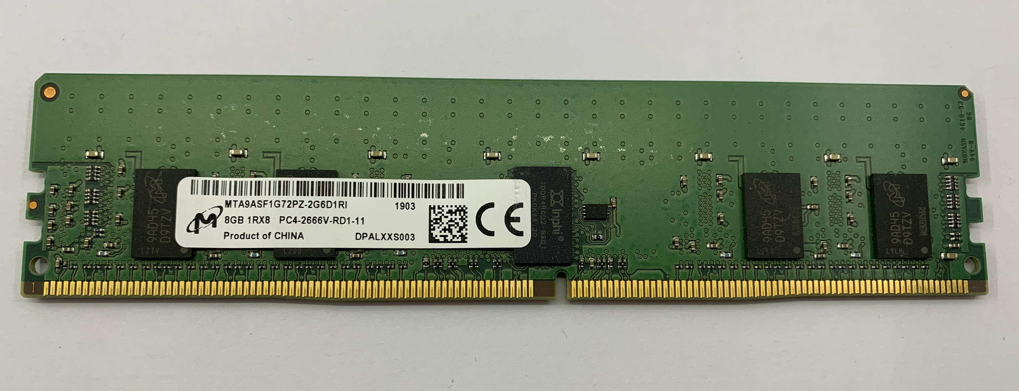 Micron  8GB DDR4 RAM 1RX8 PC4-2666V  MTA9ASF1G72PZ-2G6D1RI  für Desktop Nr.13