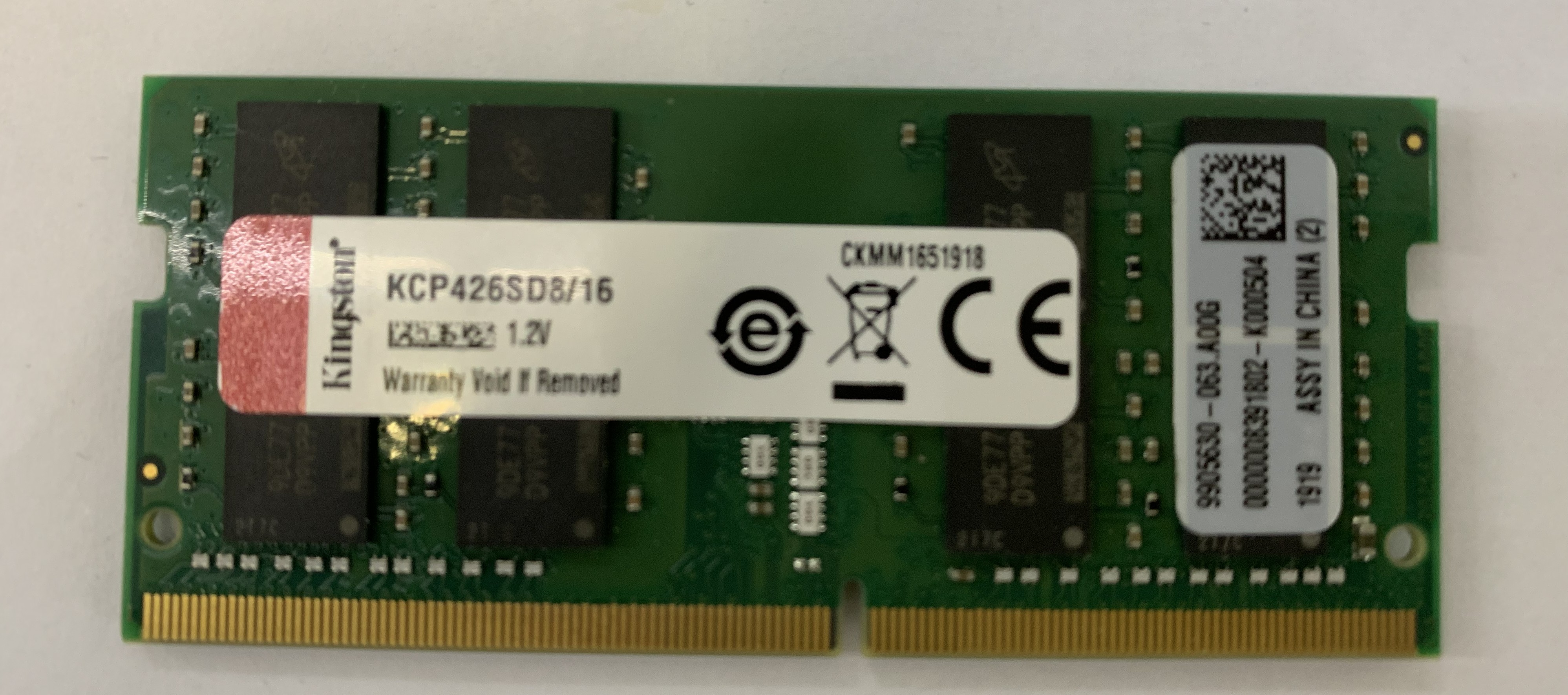 Kingston 16GB DDR4 SD-RAM 2Rx8 PC4- 2666  KCP426SD8/16 für Laptop Nr.17