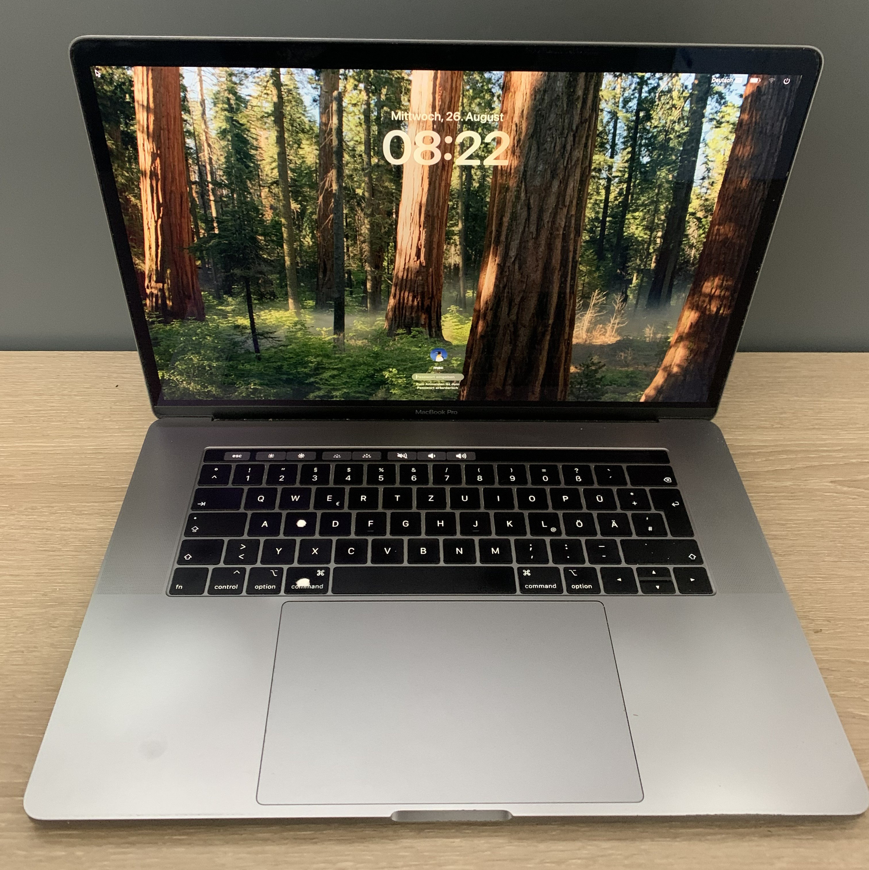 MacBook Pro A1990 Touchbar i7-9750H 16GB  256GB NVMe Pro 555X macOS B-Ware3