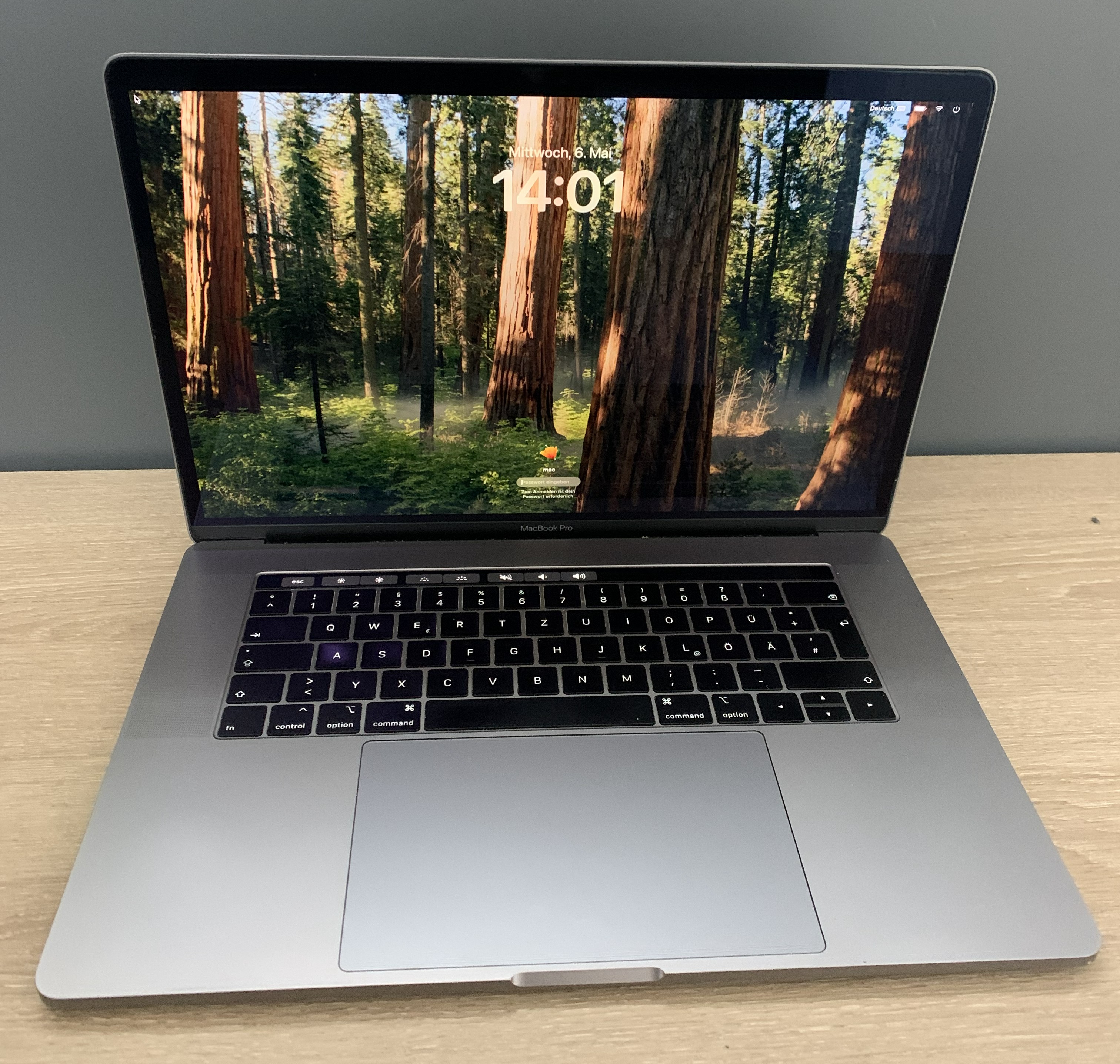 MacBook Pro  A1990 15" Touchbar i7-8750H 16GB 256GB NVMe 555X macOS B-Ware21