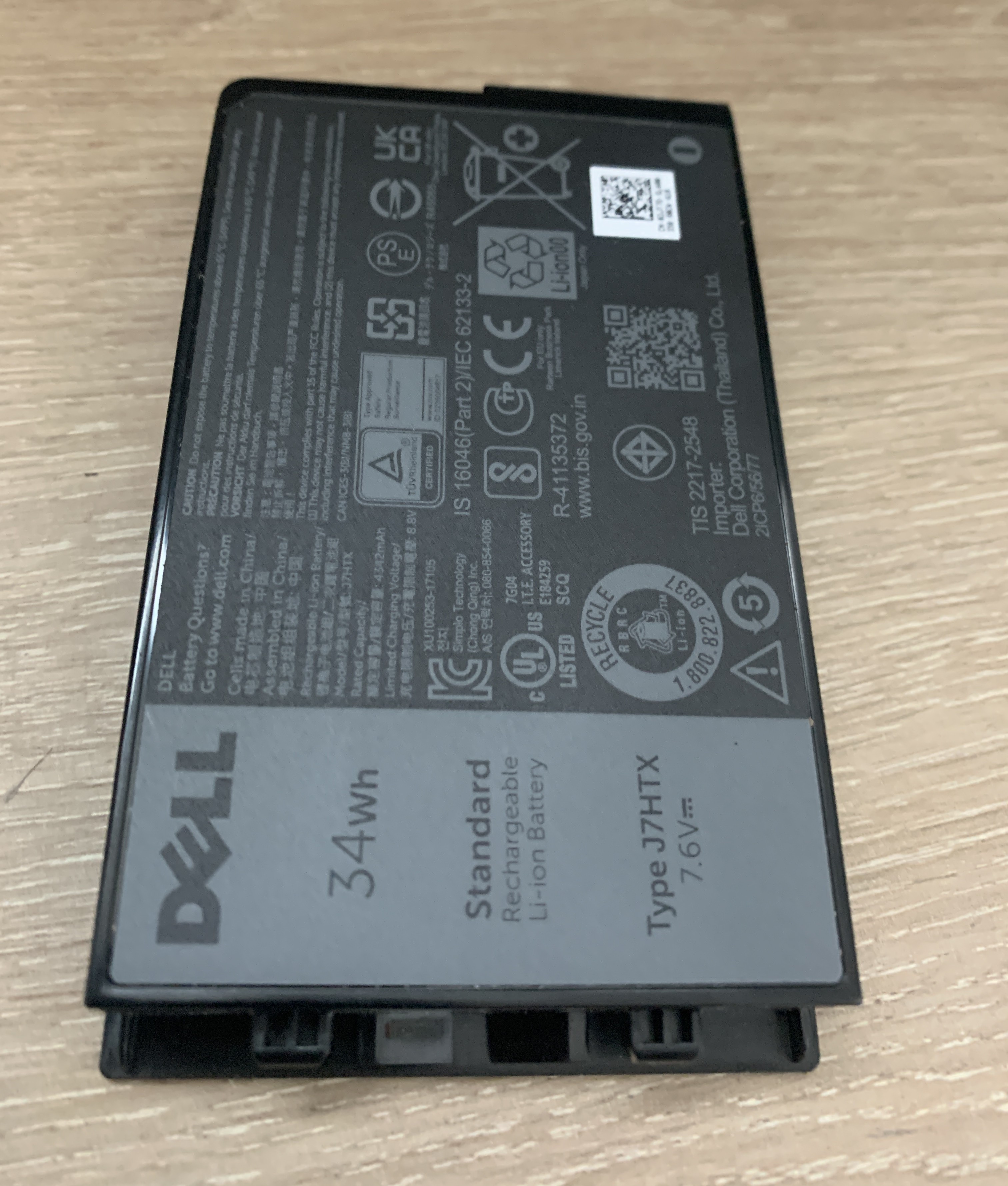 Original Dell J7HTX Akku 34Wh Latitude 7202 7212 Rugged Tablet Batterie 40-60%