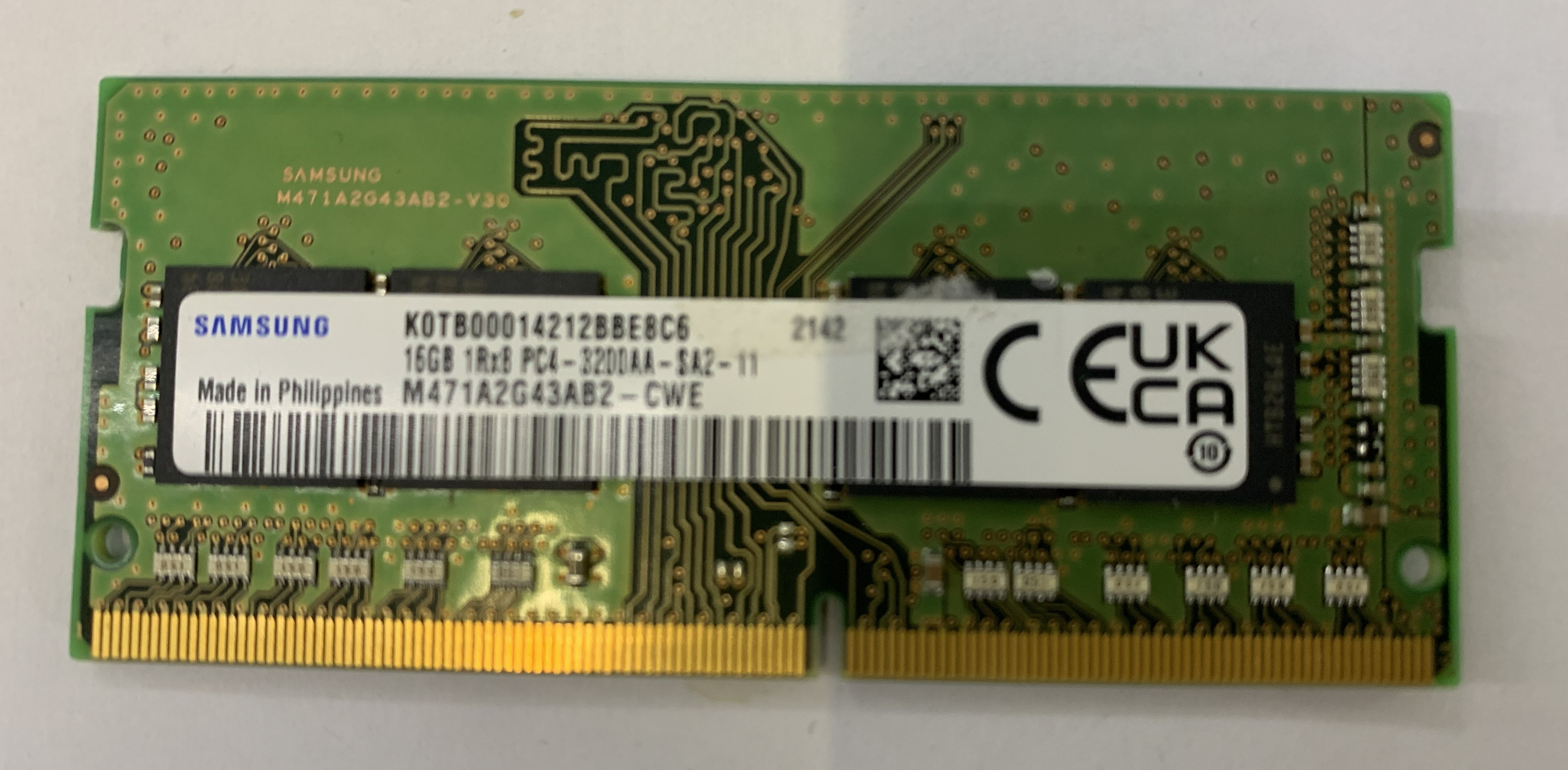 Samsung 16GB DDR4 SDRAM 1Rx8 PC4-3200AA M471A2G43AB2 für Notebook Nr.14