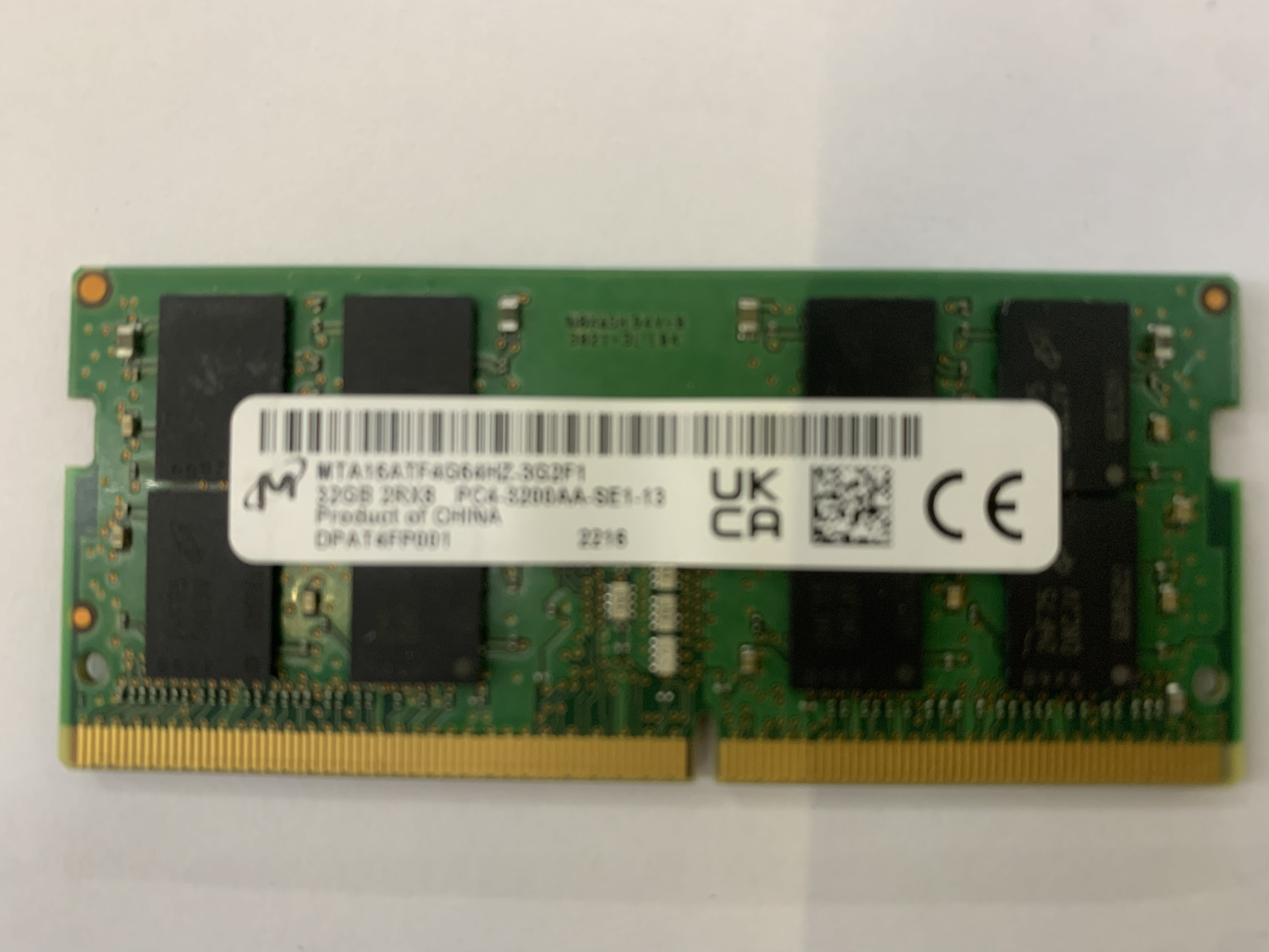 Micron 32GB DDR4 SDRAM SODIMM 2RX8 PC4-3200AA MTA16ATF4G64HZ-3G2F1 Nr.12