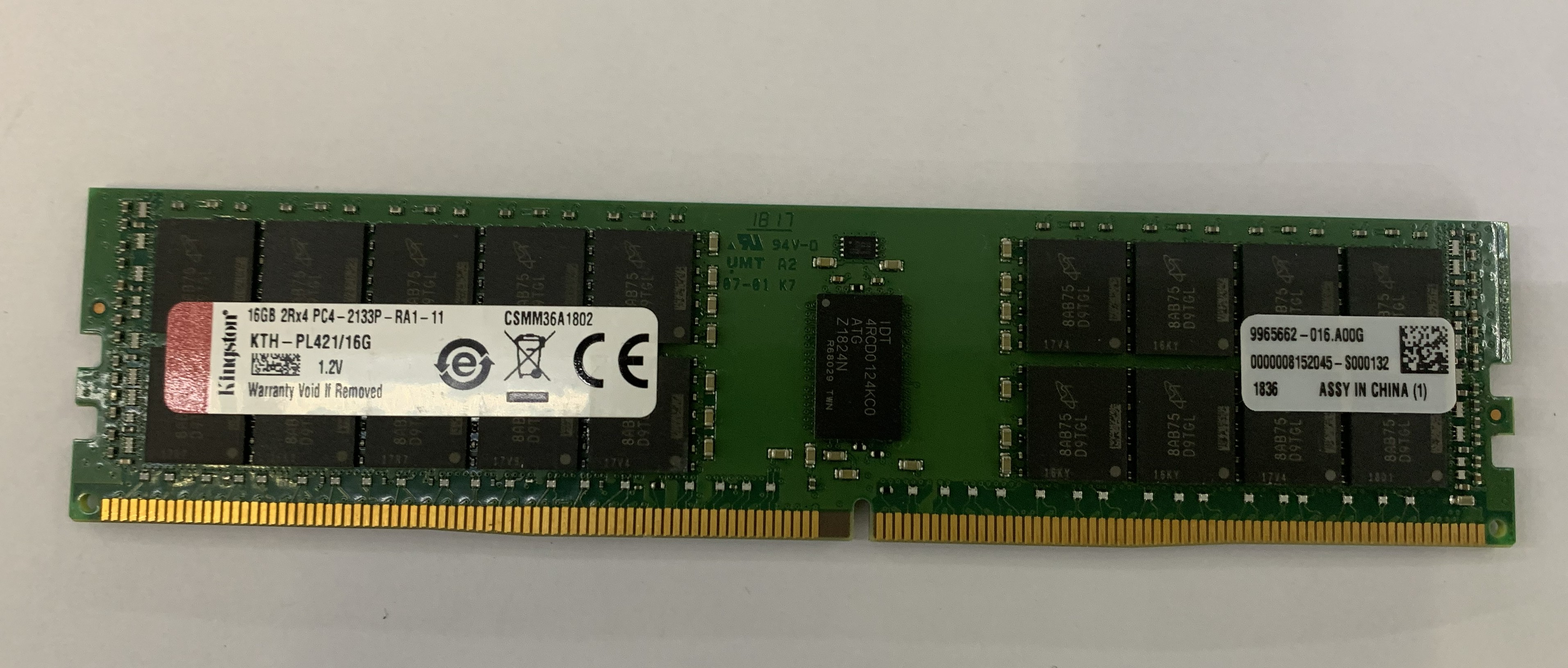 Kingston 16GB DDR4 SDRAM 2Rx4 PC4-2133P-RA2 11 KTH-PL421/16G für Desktop Nr.16