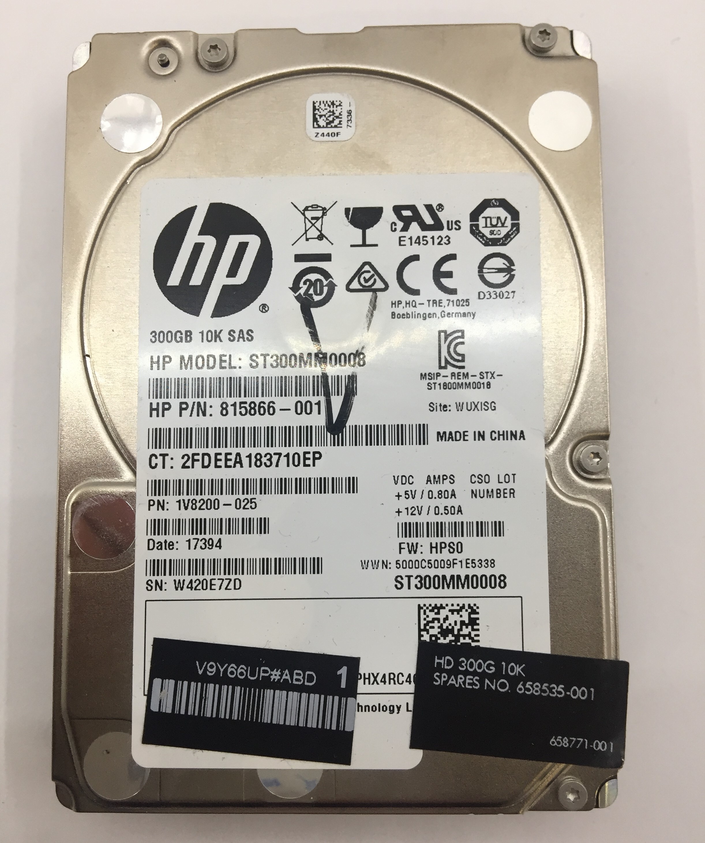 HP Festplatte 300 GB 10K  2,5" SAS ST300MM0008 815866-001