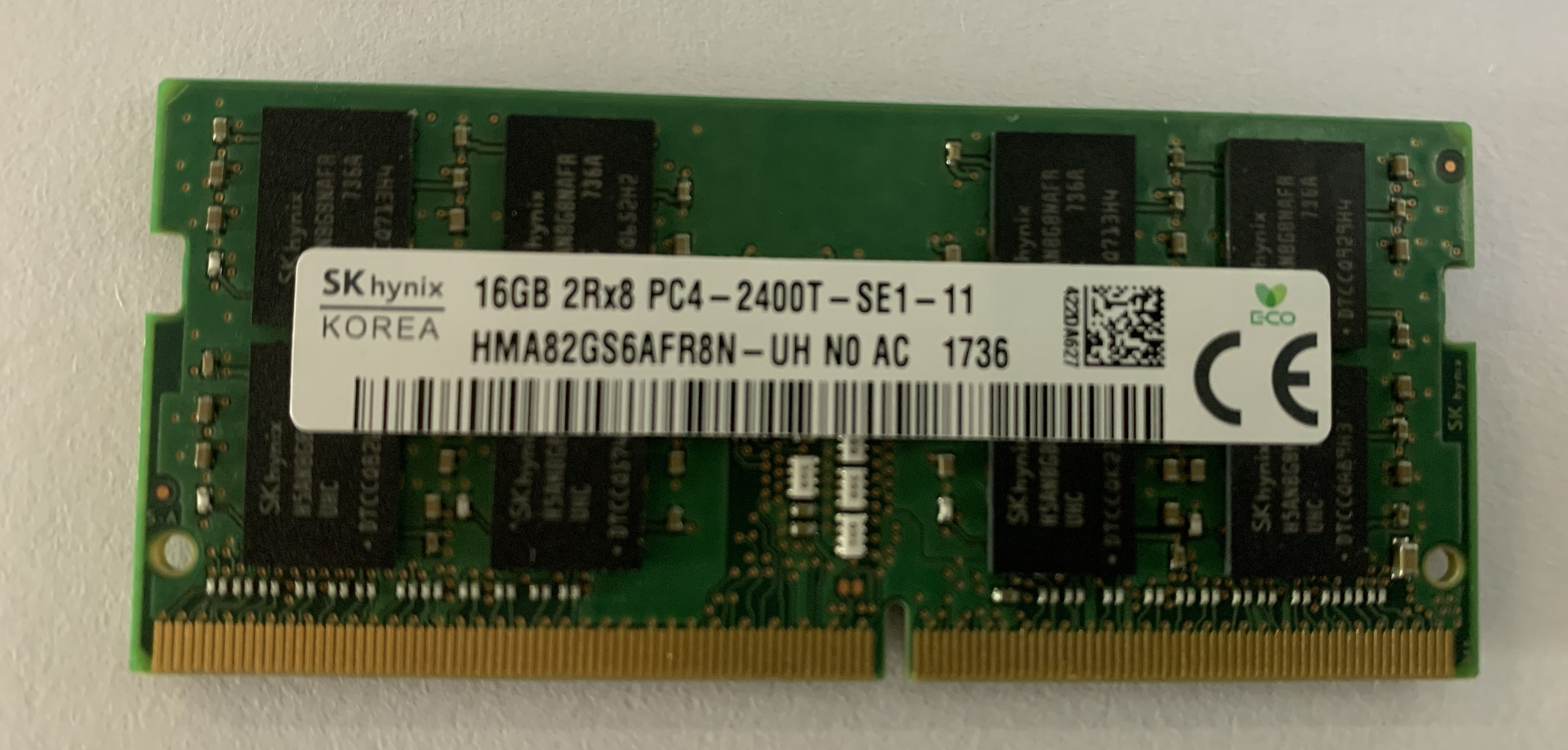 SK hynix 16GB DDR4 RAM 2Rx8 PC4-2400T-SE1 HMA82GS6AFR8N für Notebook Nr.2
