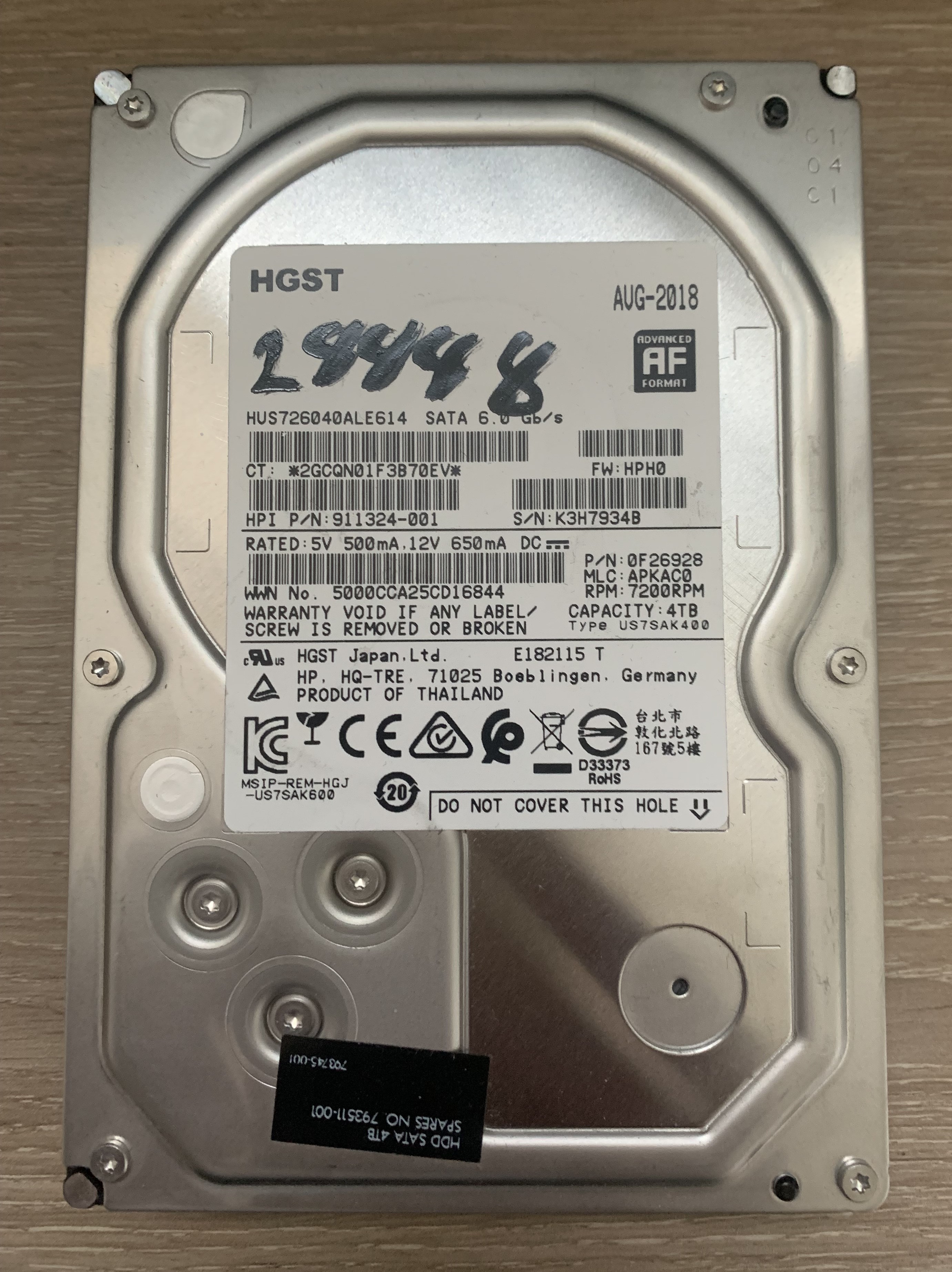HGST 4TB Desktop Festplatte 3,5" 7200Rpm SATAIII 6Gbps HUS726040ALE614