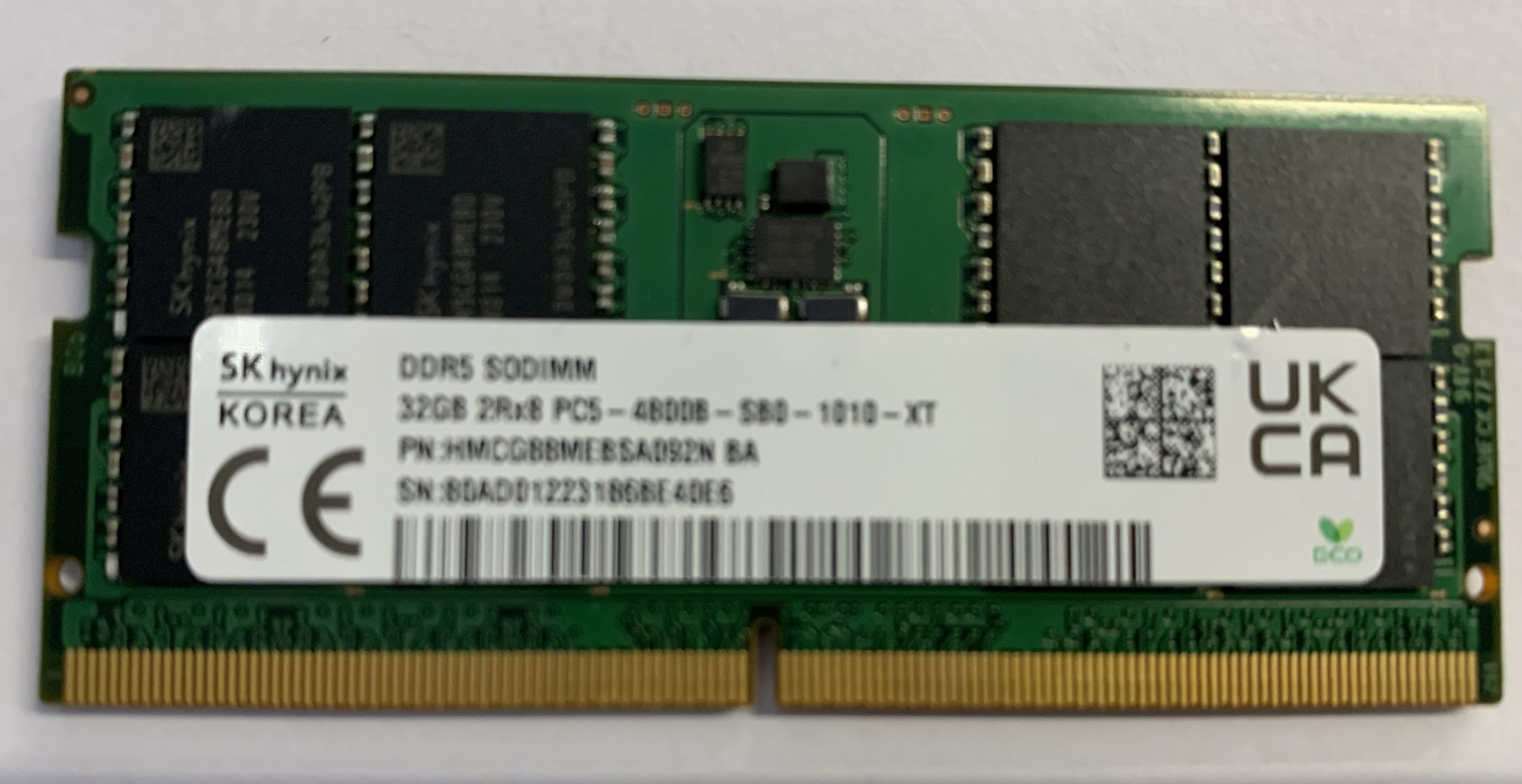 SK hynix 32GB DDR5 SODIMM 2RX8 PC5-4800B-SB0 HMCG88MEBSA092N BA Nr.8