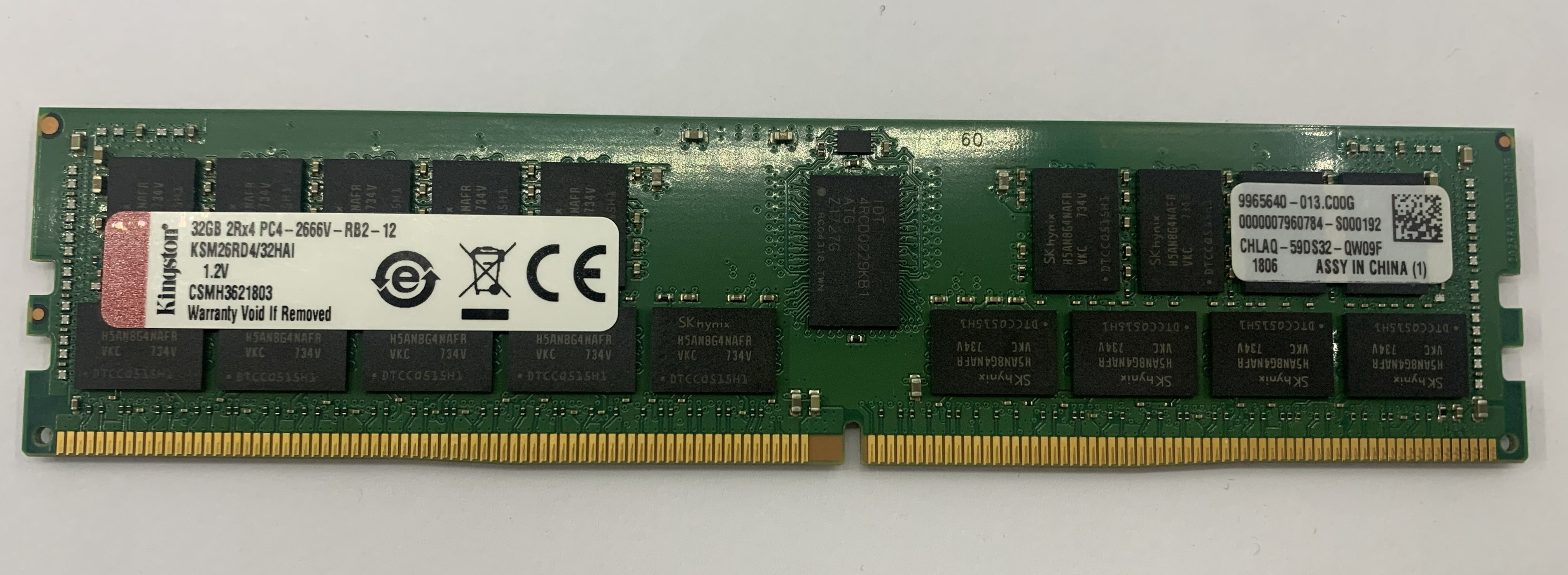 Kingston 32GB DDR4 RDIMM 2Rx4 PC4-2666V-RB2 KSM26RD4/32HAI ECC Server Nr.40