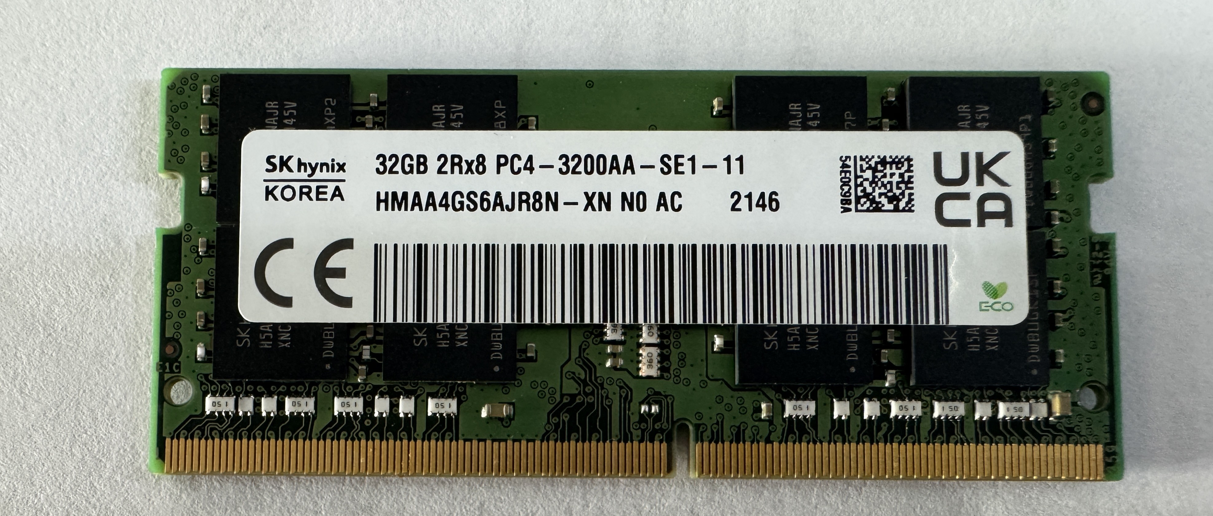 SK hynix 32GB DDR4 SDRAM 2Rx8 PC4-3200AA HMAA4GS6AJR8N-XN für Laptop Nr.12